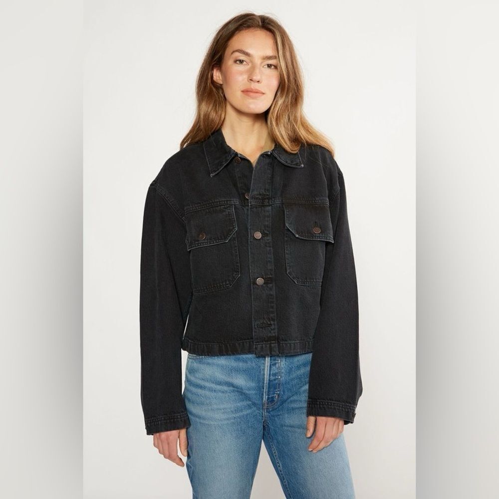 ETICA - RIVE WORKWEAR denim JACKET IN OBSIDIAN-BLACK size xs NWOT